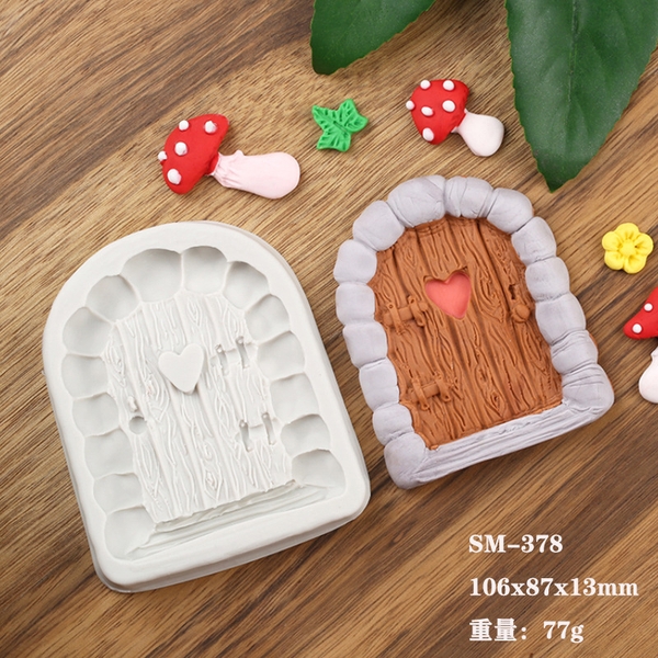 Khuôn Silicon - Cánh Cửa - Tim 6.6cm Viền Đá