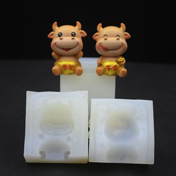 Khuôn Silicon - Động Vật - Trâu 2 mảnh 8.3cm M02