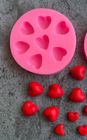 Khuôn Silicon - Trái Tim Trơn - 12c Tim 1.5cm
