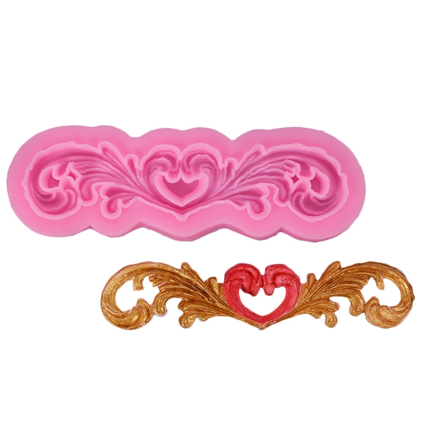 Khuôn Silicon - Viền Họa Tiết - Họa Tiết Cong Tim 2c