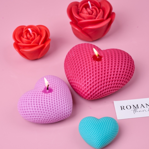 Khuôn Silicon - Trái Tim Kiểu - Lưới 5-7.5cm Set 3c