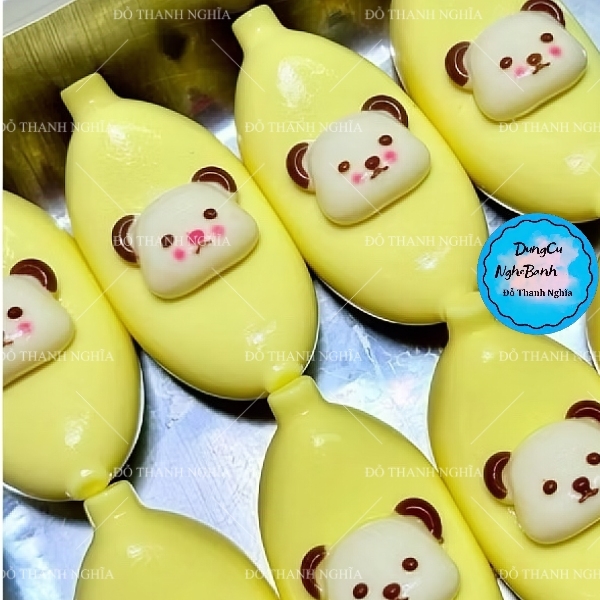 Khuôn Silicon - Trái Cây - Trái Chuối Mặt Gấu