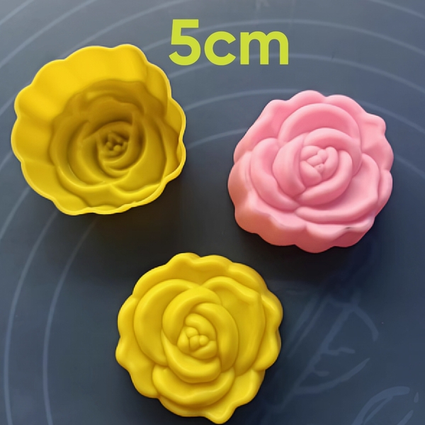 [10 cup] Khuôn Silicon - Cup Set 5cm - M61 Hoa Hồng