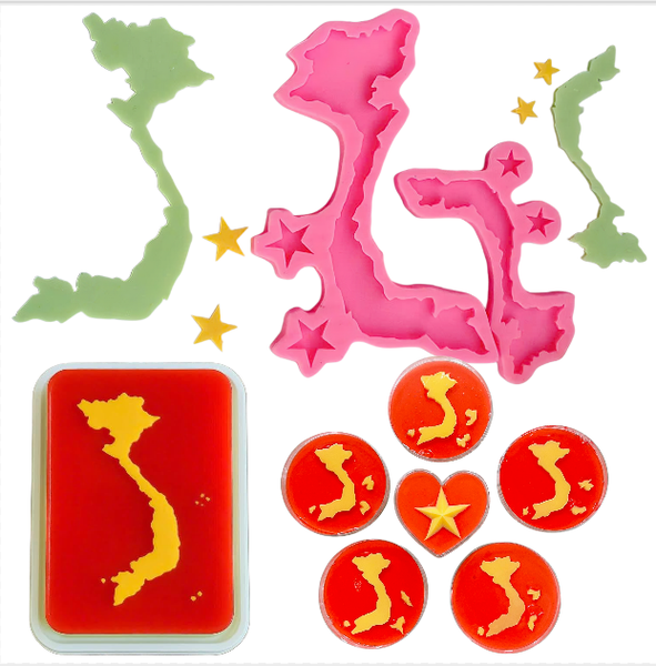 Khuôn Silicon - Bản Đồ Việt Nam Set 2 Lớn Nhỏ 10cm 16 cm