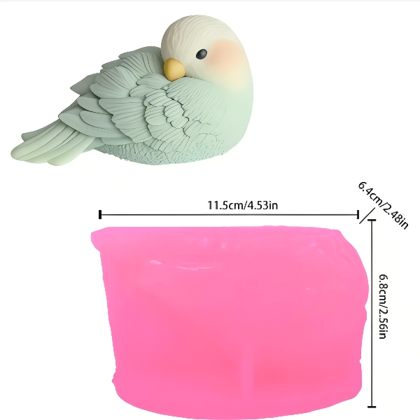 Khuôn Silicon - Động Vật - Chim 4d 10.6cm
