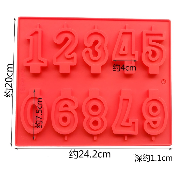 Khuôn Silicon - Vĩ Số 0-9 - Số 7cm