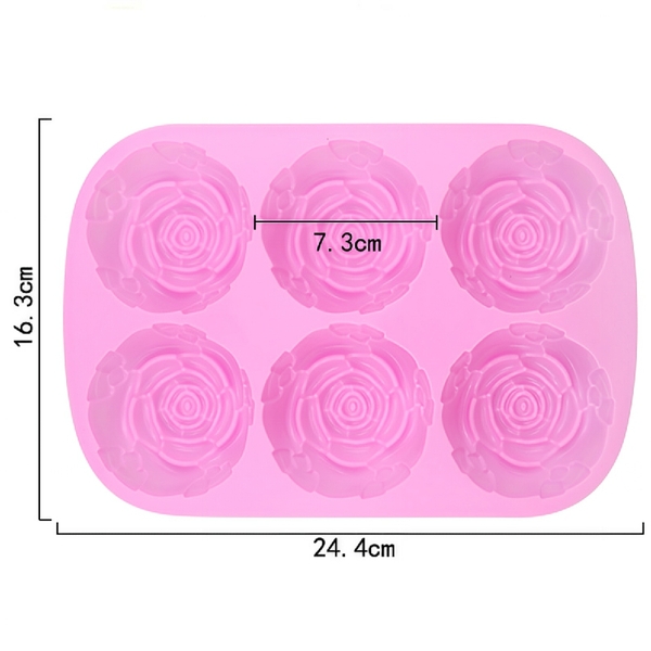 Khuôn Silicon - Vĩ Hoa Hồng 6C