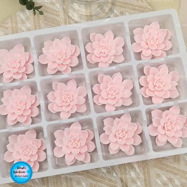 Khuôn Silicon - Sen Đá Cánh Tia Nhọn 6.8cm