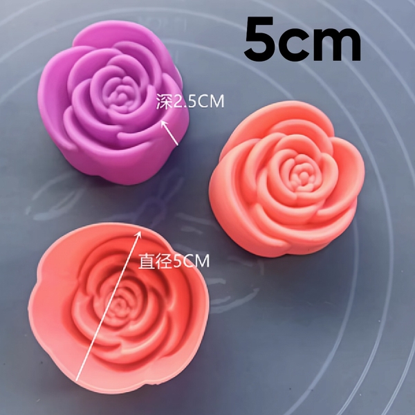 [10 cup] Khuôn Silicon - Cup Set 5cm - M64 Hoa Hồng