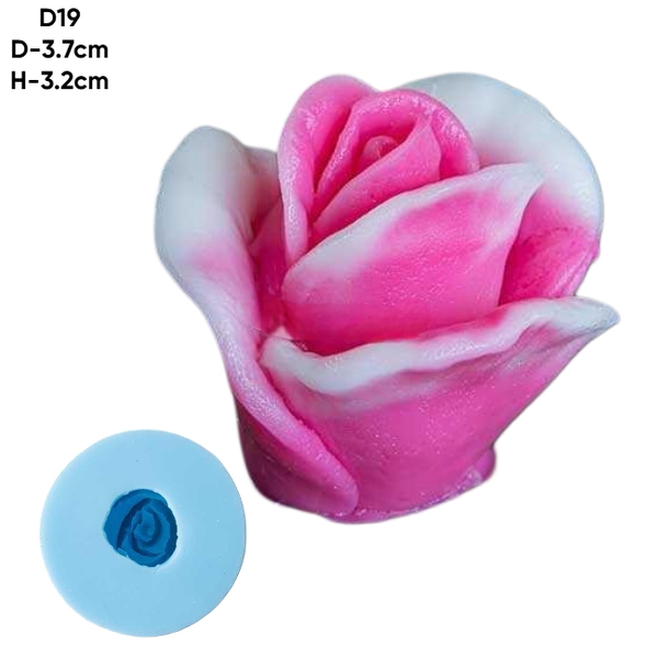 Khuôn Silicon - Hoa Hồng Nở - d19 - 3cm