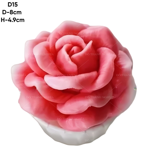 Khuôn Silicon - Hoa Hồng Nở - D15 8cm - Thái Nở