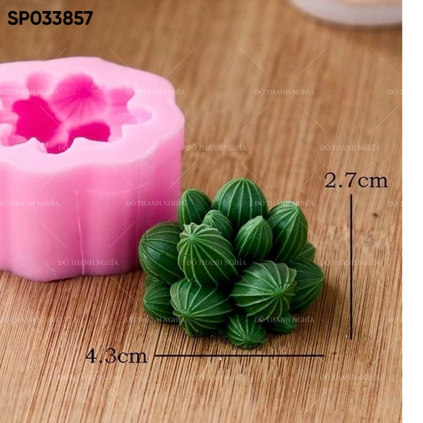 Khuôn Silicon - Sen Đá Tia Kim Cương 4.3cm