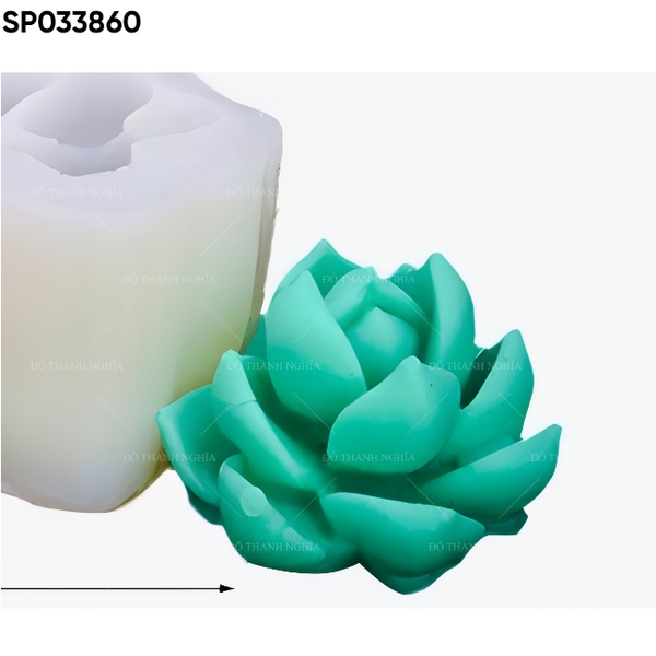 Khuôn Silicon - Sen Đá Nở - Cánh Nhọn 4.3cm