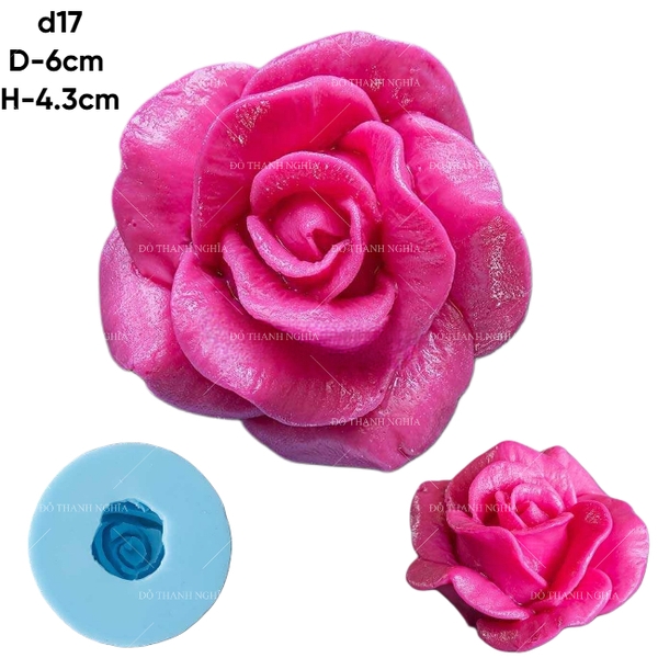 Khuôn Silicon - Hoa Hồng Nở - SL80 - 6cm - Thái Nở D17