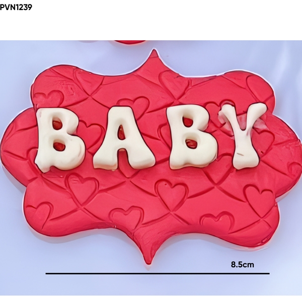 Khuôn Silicon - Mặt Ép Chữ Baby Bầu 8.5cm