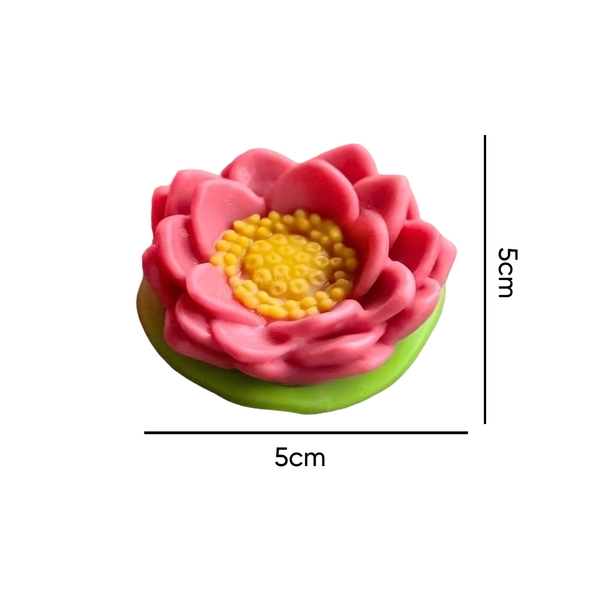 Khuôn Silicon - Hoa Sen Thái Nở - Sen Kèm Lá 5cm