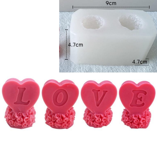 Khuôn Silicon - Chữ Love Đứng Trụ Set 2