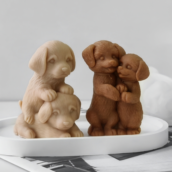 Khuôn Silicon - Động Vật - Chó Đứng Ôm Nhau 8.5cm