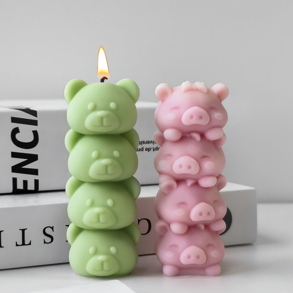 Khuôn Silicon - Động Vật - Mặt Gấu Đứng 4C