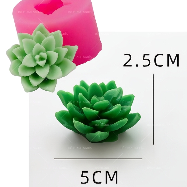 Khuôn Silicon - Sen Đá Đất  Nở 4.6cm