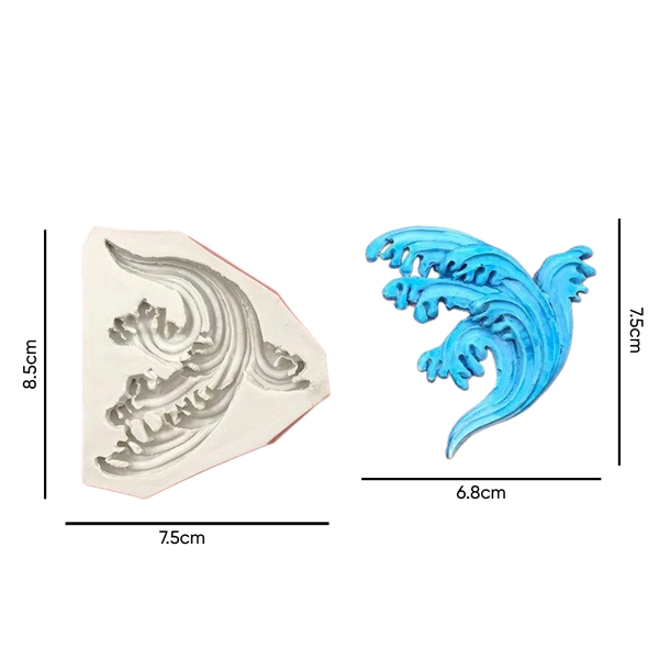 Khuôn Silicon - Biển - Ngọn Sóng 2c - 7.7-8.3cm