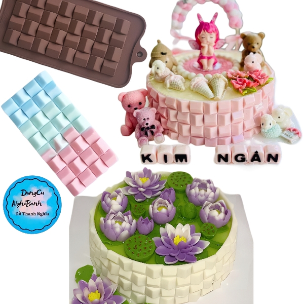 Khuôn Silicon - Viền VN - 17x8cm - VN12 - Vuông Nhọn