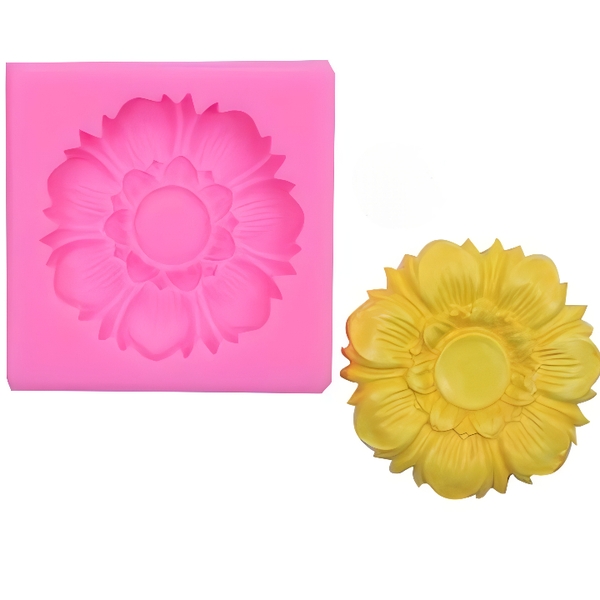 Khuôn Silicon - Hoa Cúc Dẹp Xám - 5cm