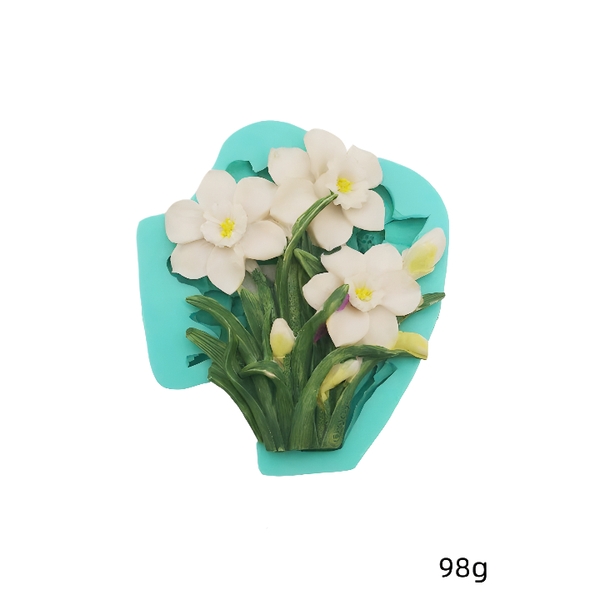 Khuôn Silicon - Chùm Hoa Thủy Tiên - Kèm Lá 9cm