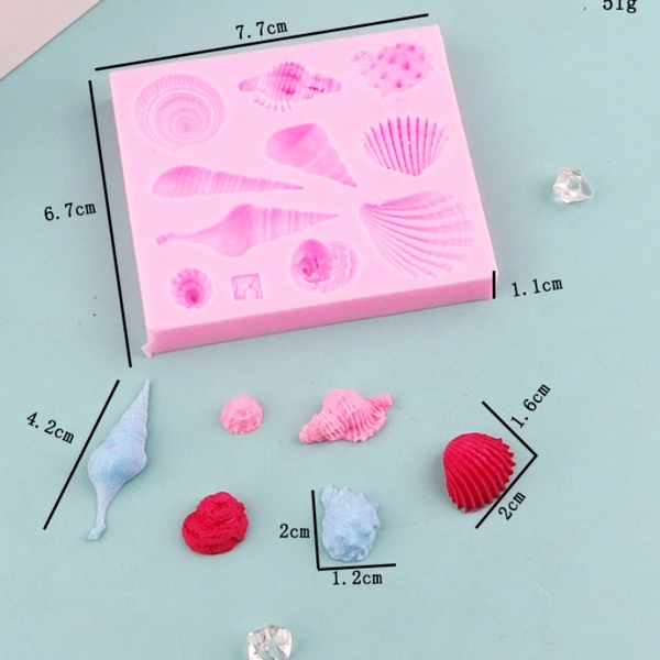Khuôn Silicon - Sinh Vật Biển TH - 2.7cm Sò Ốc - 10c