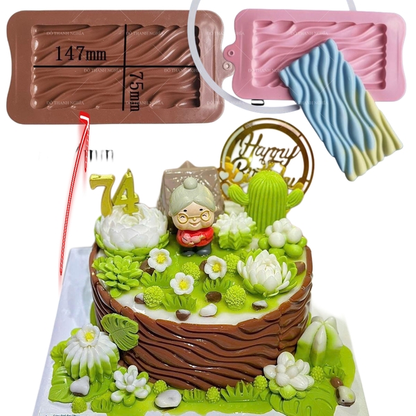 Khuôn Silicon - Viền VN - 17x8cm - VN05 - Gợn Sóng