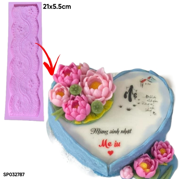 Khuôn Silicon - Viền Mảng Họa Tiết - Cong Lượn 21x5.5cm