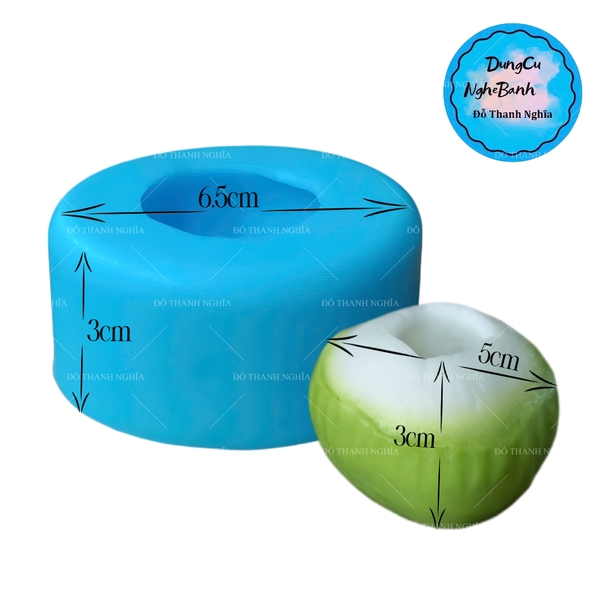 Khuôn Silicon - Trái Cây - Dừa 5cm