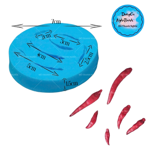 Khuôn Silicon - Trái Cây - Ớt - Ớt 6c
