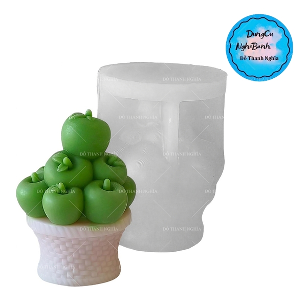 Khuôn Silicon - Trái Cây - Giỏ Táo 6.5cm