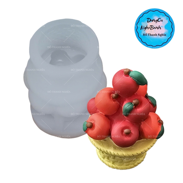 Khuôn Silicon - Trái Cây - Giỏ Táo 6.5cm