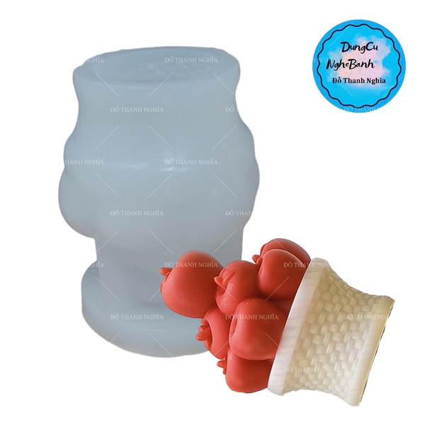 Khuôn Silicon - Trái Cây - Giỏ Táo 6.5cm