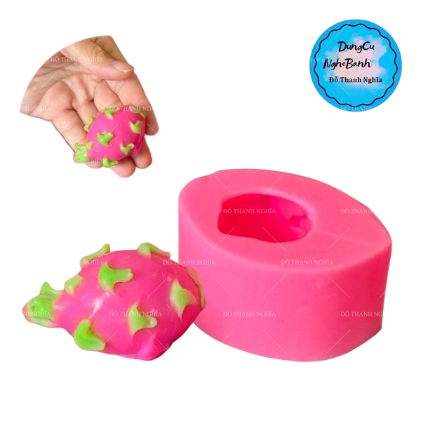 Khuôn Silicon - Trái Cây - Thanh Long 3.5cm