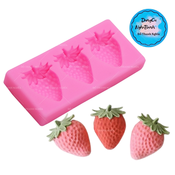 Khuôn Silicon - Trái Cây - Dâu Tây Vĩ 3c