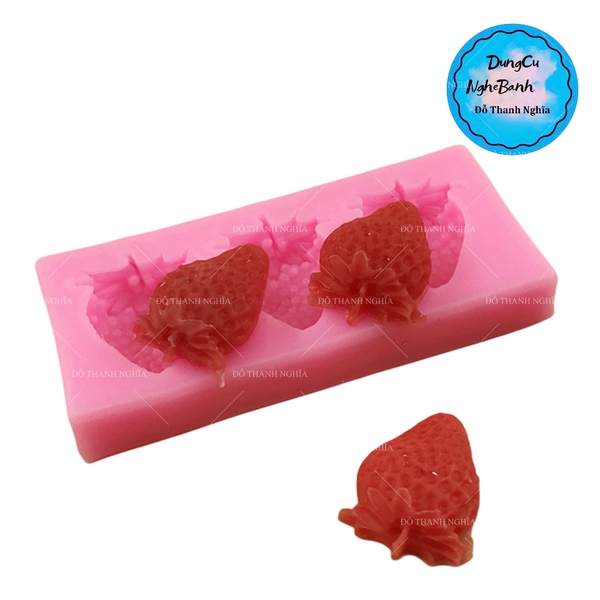 Khuôn Silicon - Trái Cây - Dâu Tây Vĩ 3c