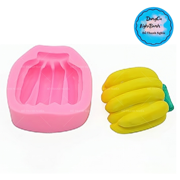 Khuôn Silicon - Trái Cây - Chuối Nải 7cm