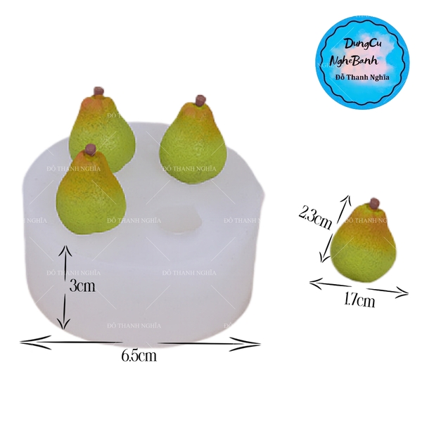 Khuôn Silicon - Trái Cây - Lê 4c - 6.5x3cm