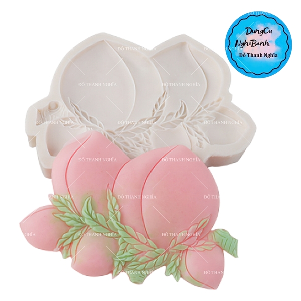 Khuôn Silicon - Trái Cây - Đào 11cm Chùm Nằm