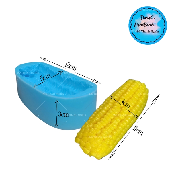 Khuôn Silicon - Trái Cây - Bắp 11cm - 1/2 Trung