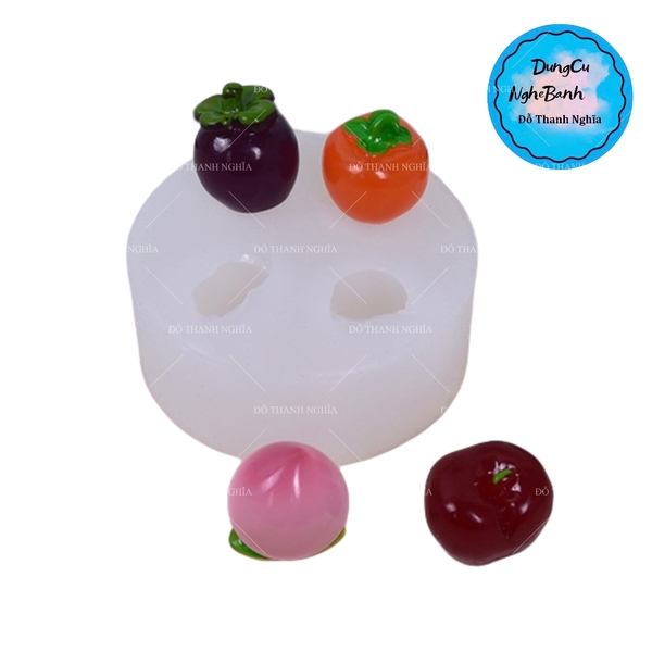 Khuôn Silicon - Trái Cây - Tứ Quả 4c - 3.5X8cm