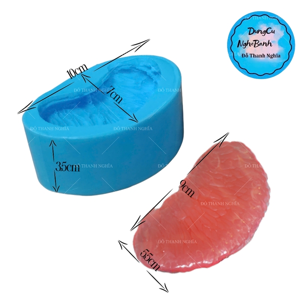 Khuôn Silicon - Trái Cây - Múi Bưởi To 9.5x6cm
