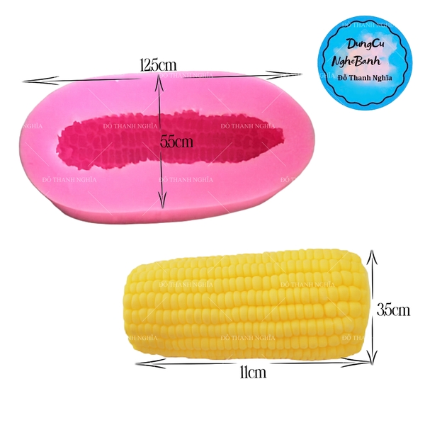 Khuôn Silicon - Trái Cây - Bắp 11cm - 2/3 Trung