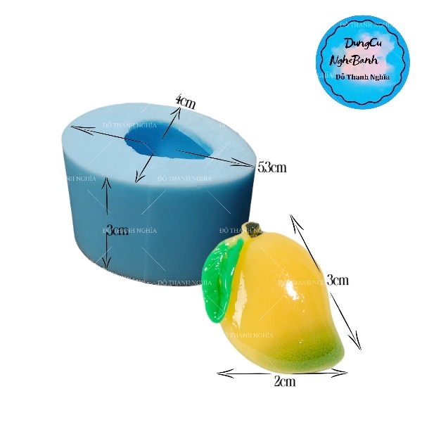Khuôn Silicon - Trái Cây - Xoài - HP Xoài Kèm Lá