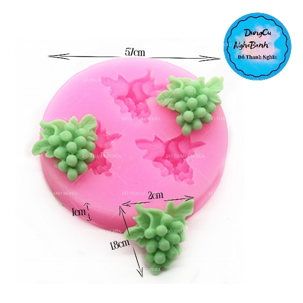 Khuôn Silicon - Trái Cây - Chùm Nho 1.8cm Cuốn - 3c