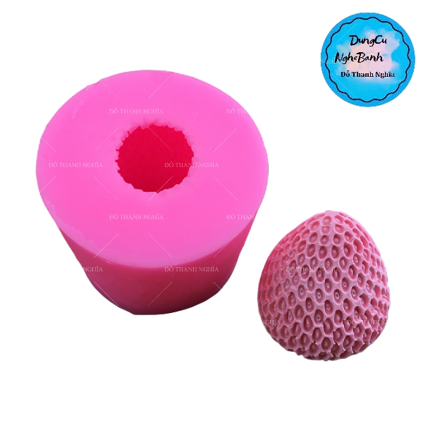 Khuôn Silicon - Trái Cây - Dâu Tây - 4.5cm - 1c - Tròn