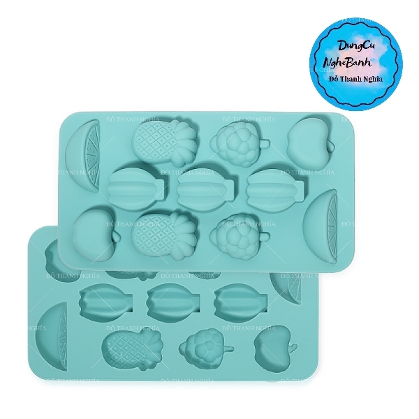 Khuôn Silicon - Trái Cây - Vĩ 11c - 4cm Nho Khóm Chuối Táo